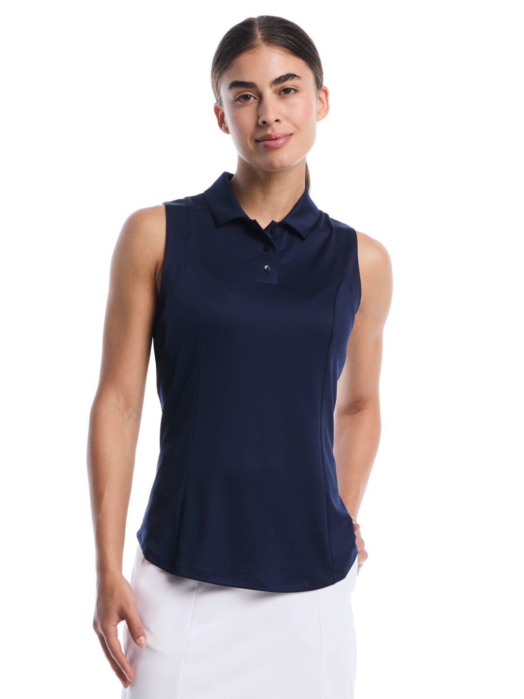 Women's Sleeveless Solid Polo