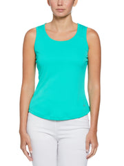 Solid Keyhole Tennis Tank Top (Peacock Green) 