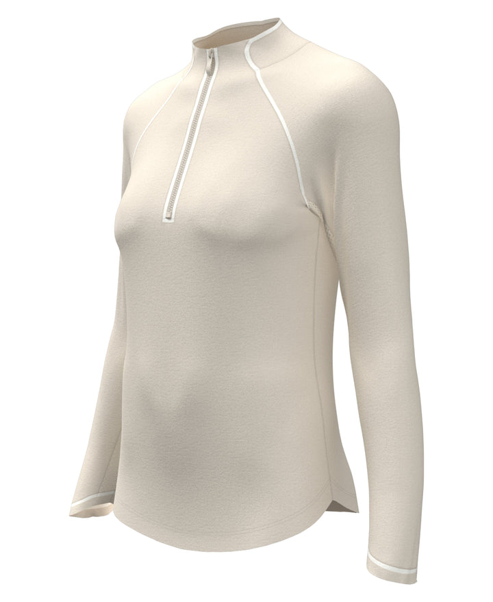 Solid Long Sleeve Tennis Shirt with Sun Protection (Silver Birch) 