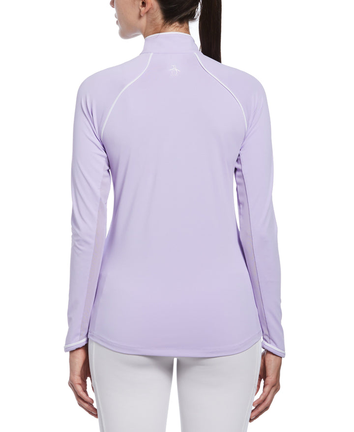 Solid Long Sleeve Tennis Shirt with Sun Protection (Lavender) 