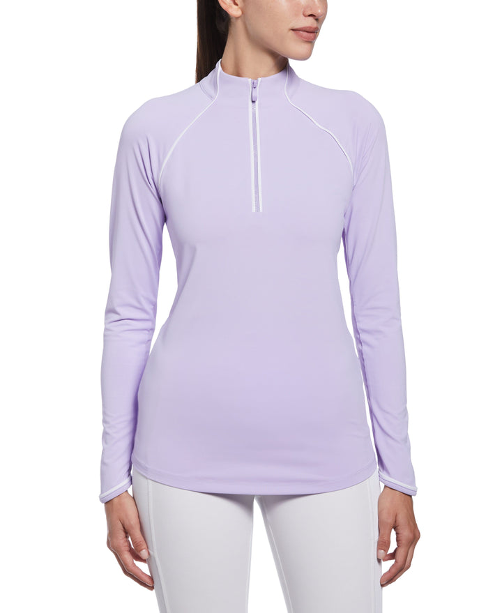 Solid Long Sleeve Tennis Shirt with Sun Protection (Lavender) 