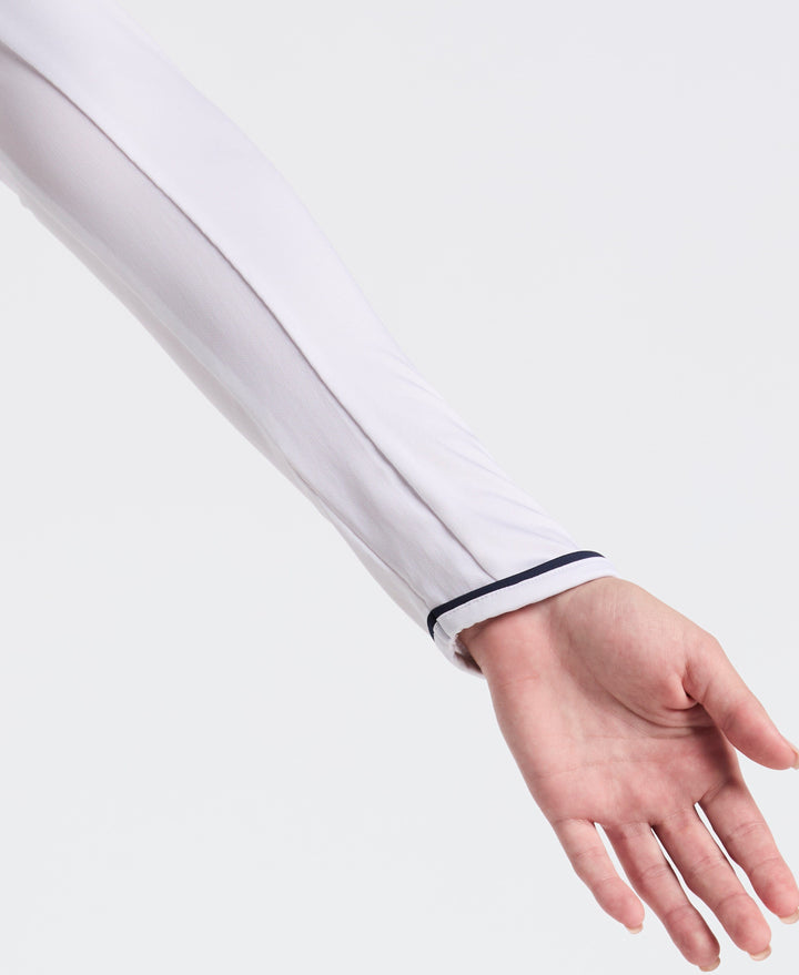 Solid Long Sleeve Tennis Shirt with Sun Protection (Bright White) 