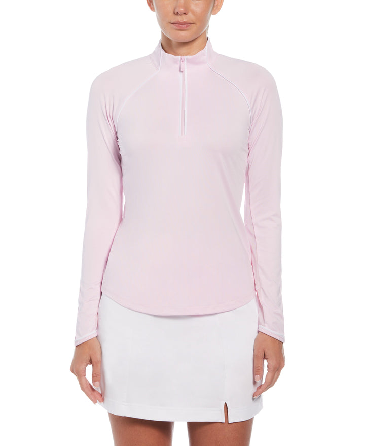 Solid Long Sleeve Tennis Shirt with Sun Protection (Gelato Pink) 