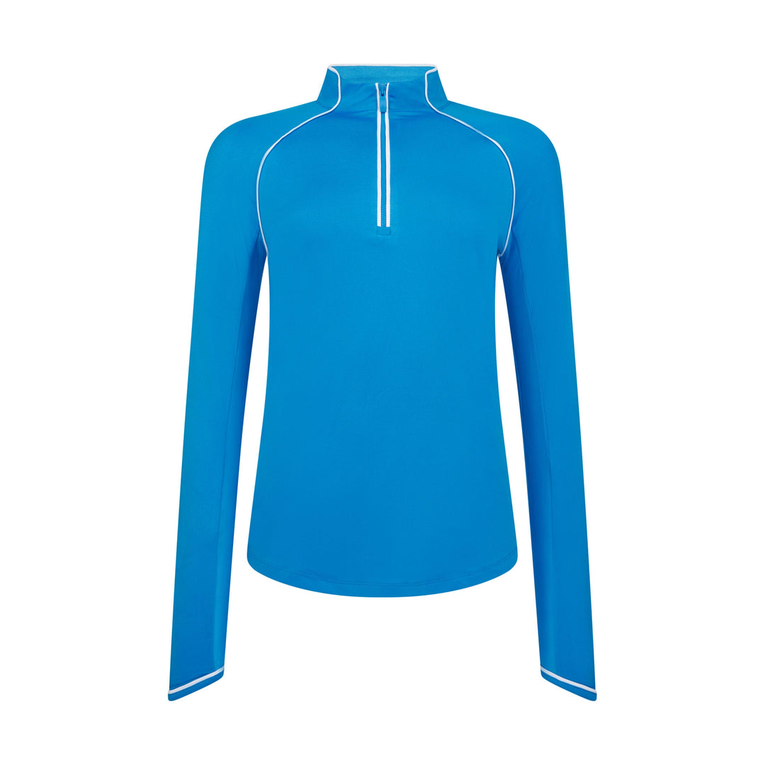 Solid Long Sleeve Tennis Shirt with Sun Protection (French Blue) 