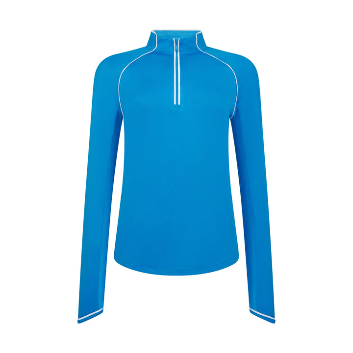 Solid Long Sleeve Tennis Shirt with Sun Protection (French Blue) 