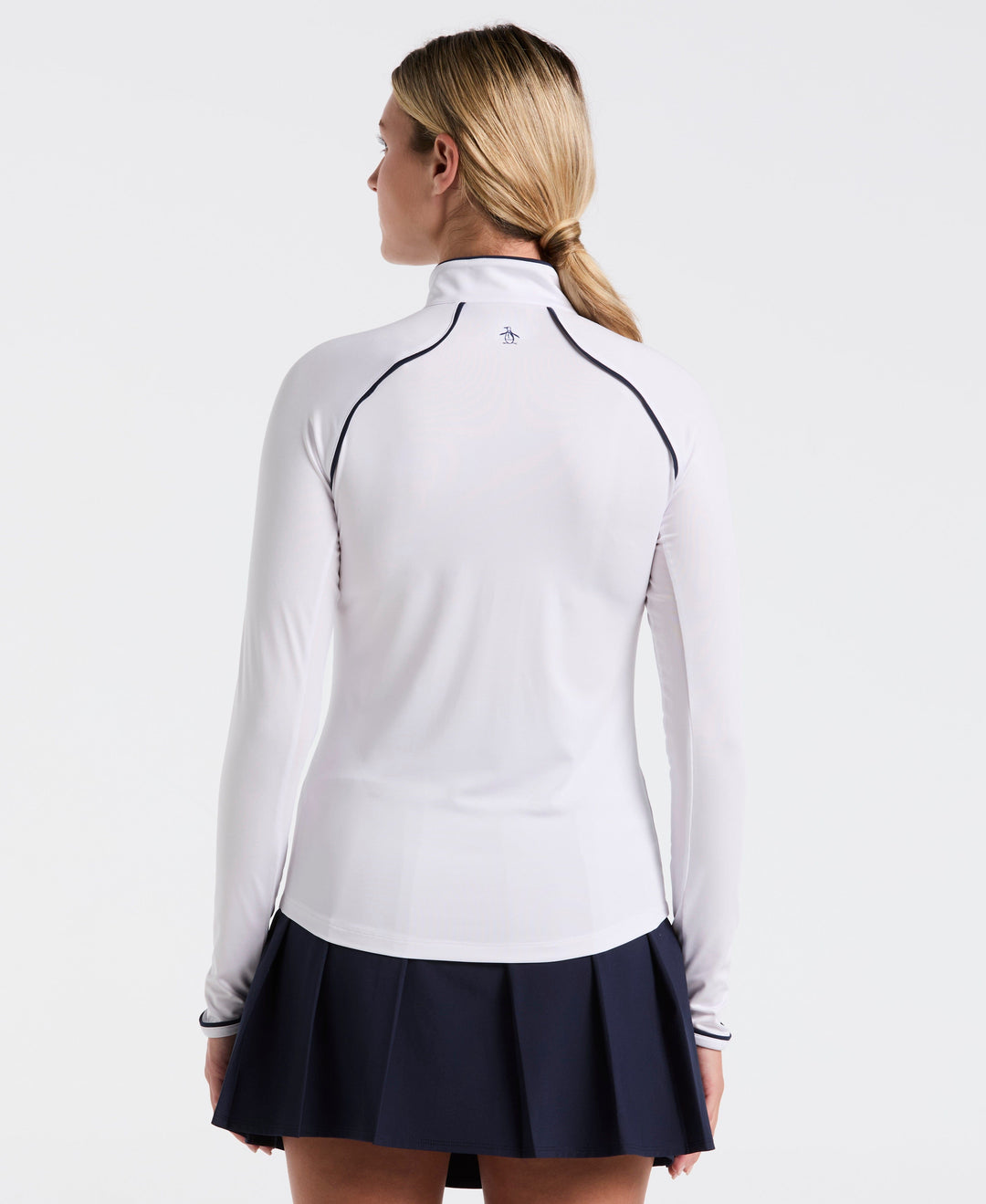 Solid Long Sleeve Tennis Shirt with Sun Protection (Bright White) 