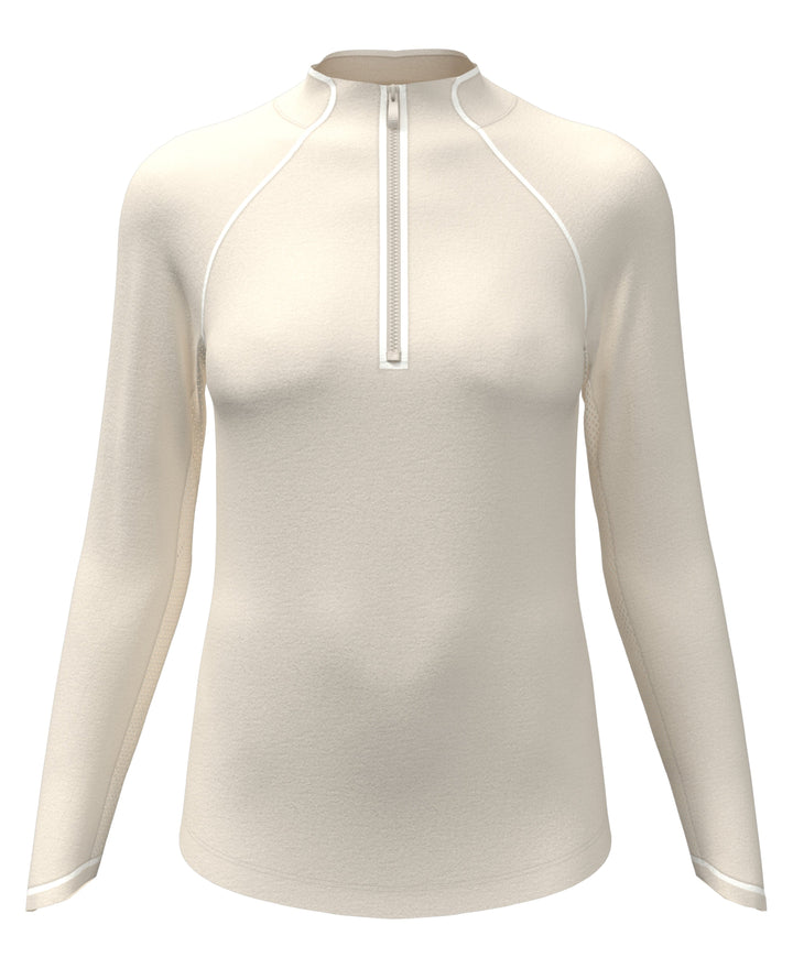 Solid Long Sleeve Tennis Shirt with Sun Protection (Silver Birch) 