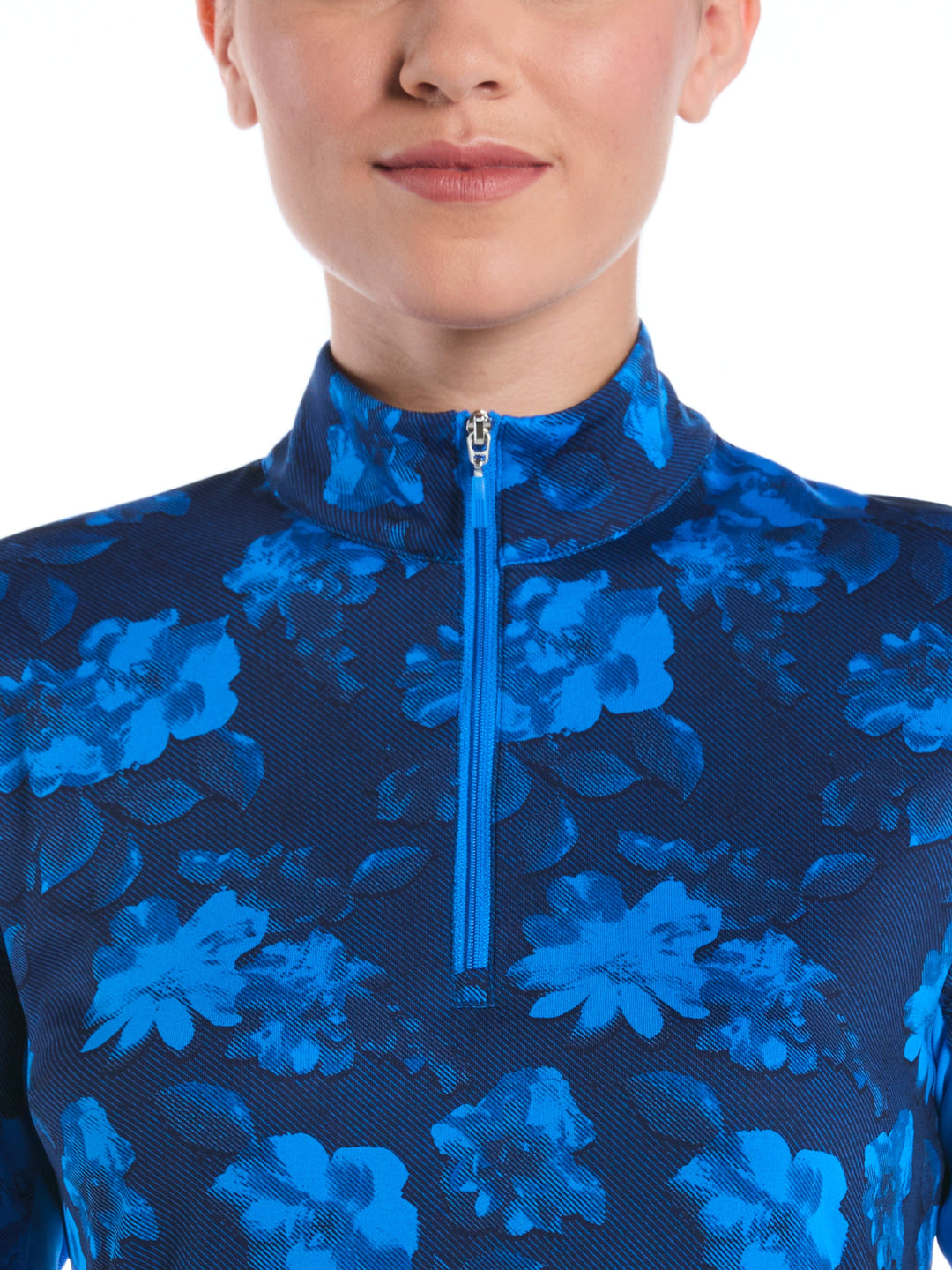 Women's Stria Floral Print Golf Shirt
