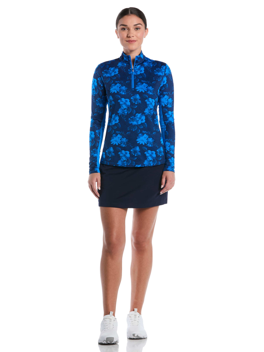 Women's Stria Floral Print Golf Shirt