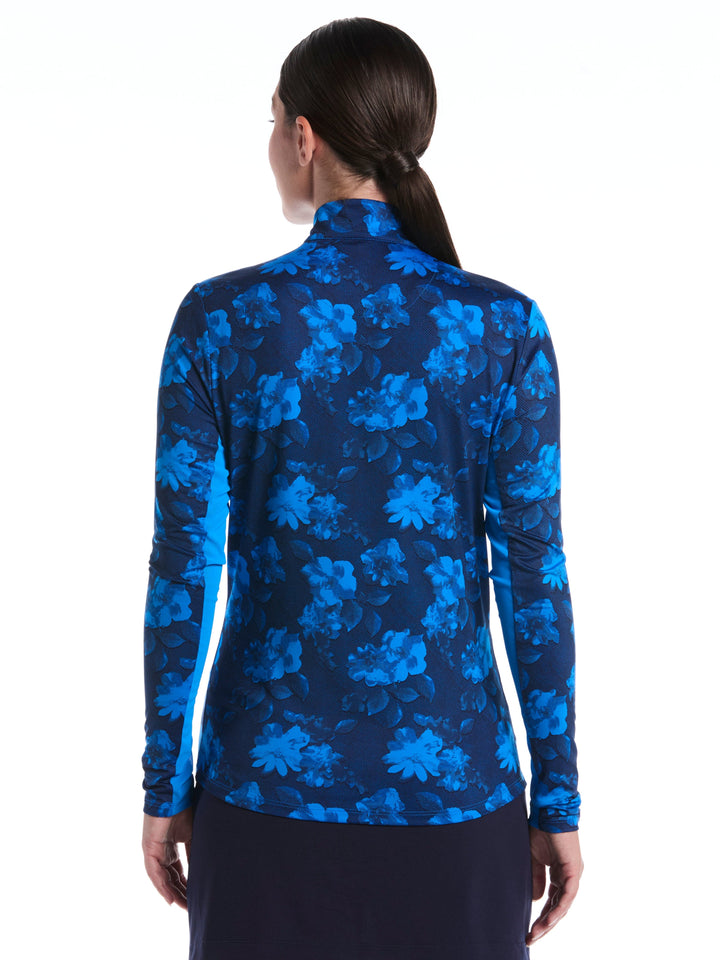 Women's Stria Floral Print Golf Shirt