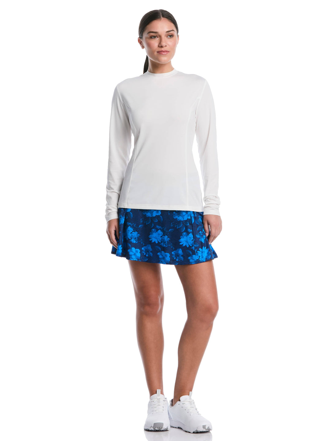 Women's Stria Floral and Color Block Flounce Golf Skort | 14" Length