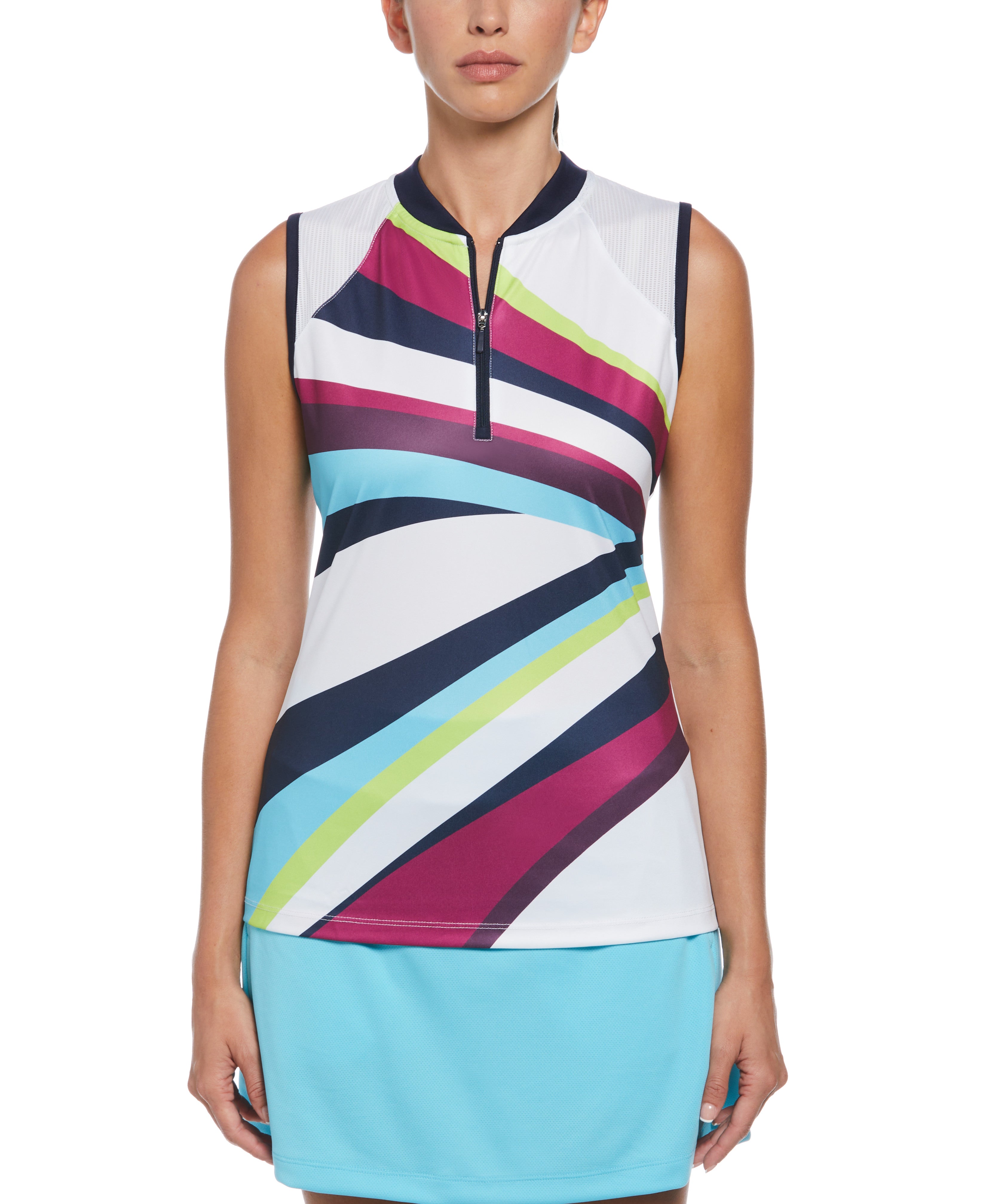 Women's Stripe Golf Top with Back Mesh Insert – Golf Apparel Shop