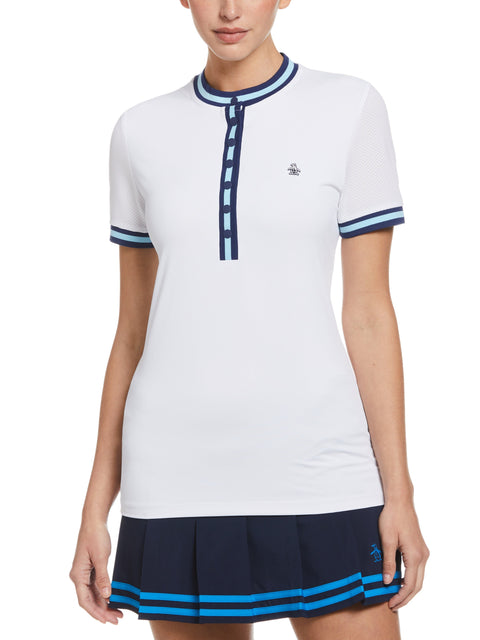Stripe Rib Collar Shirt (Bright White) 