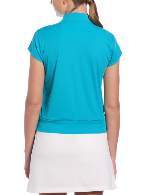 SUMMER FLORAL CAP SL WAIST LENGTH TOP (Bluebird) 