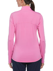 Sun Protection Golf Shirt with Mesh Panels (Super Pink) 