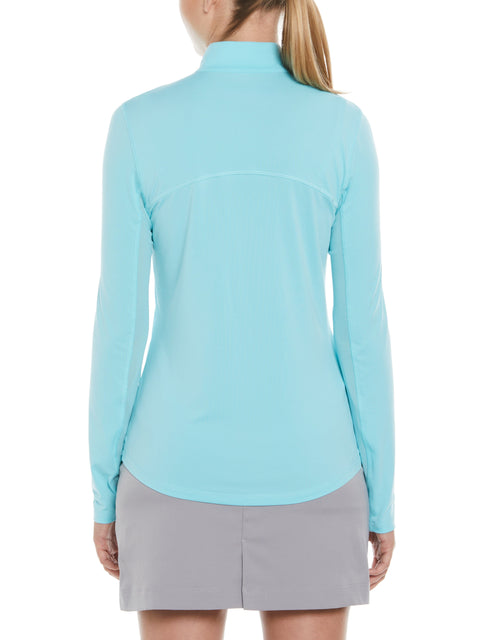 Sun Protection Golf Shirt with Mesh Panels (Blue Radiance) 