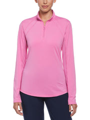 Sun Protection Golf Shirt with Mesh Panels (Super Pink) 