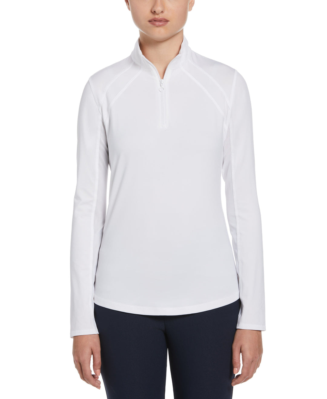 Sun Protection Quarter Zip Golf Shirt (Bright White) 