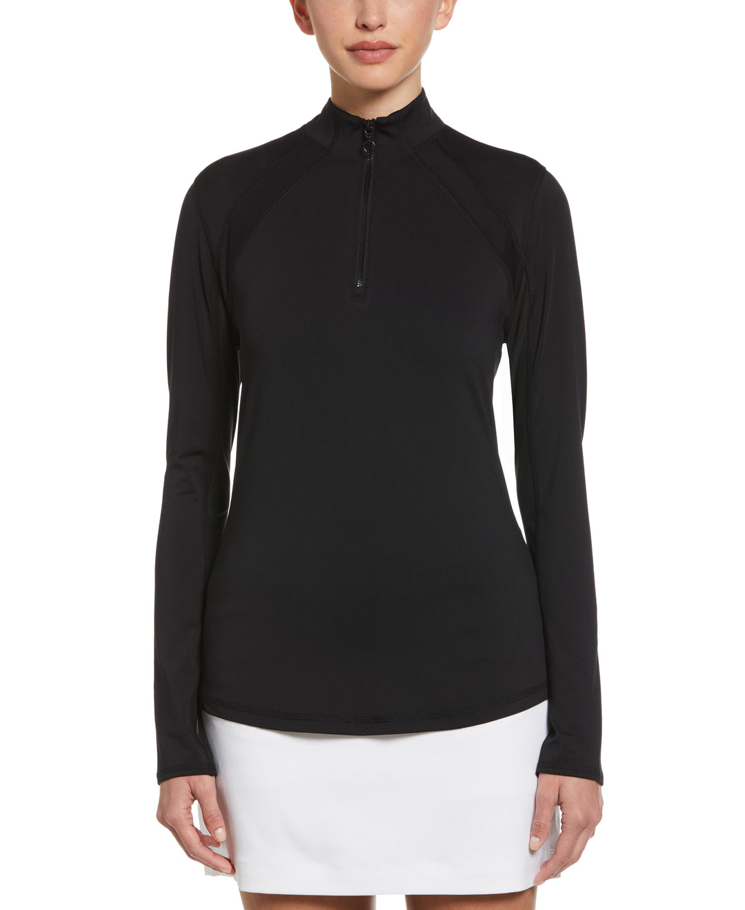 Sun Protection Quarter Zip Golf Shirt (Caviar) 