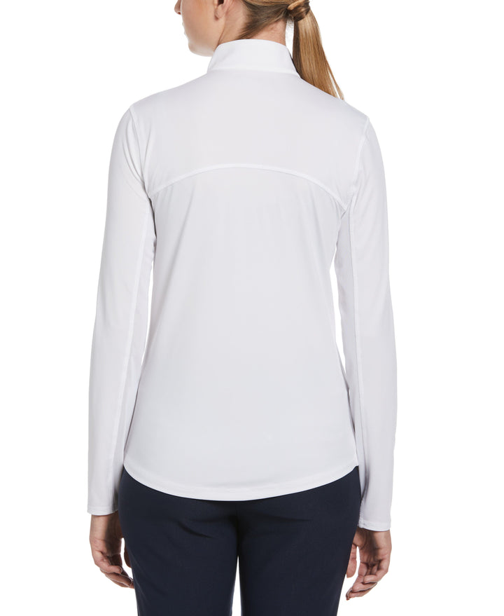 Sun Protection Quarter Zip Golf Shirt (Bright White) 