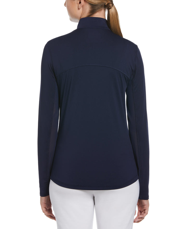 Sun Protection Quarter Zip Golf Shirt (Peacoat) 