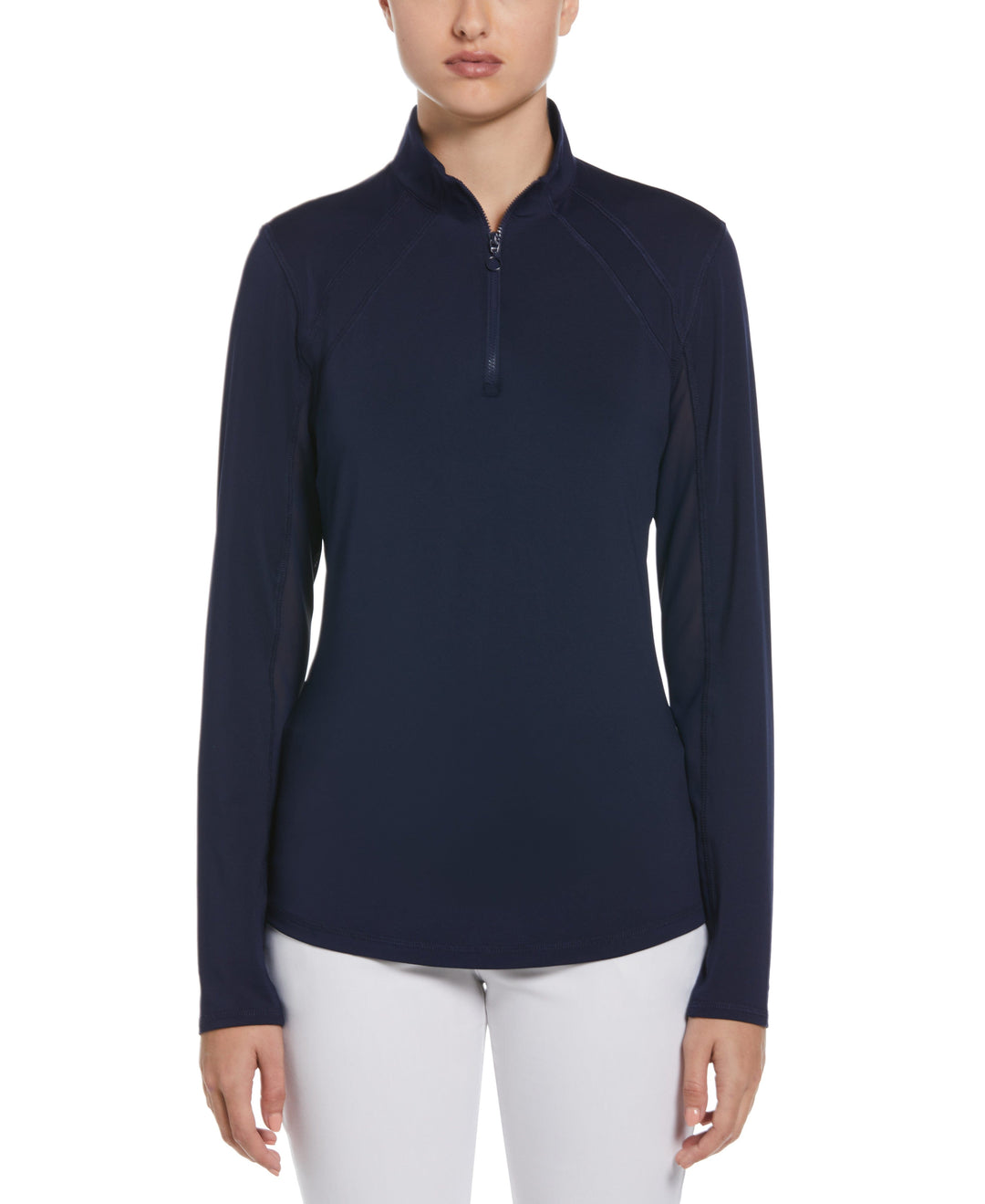 Sun Protection Quarter Zip Golf Shirt (Peacoat) 