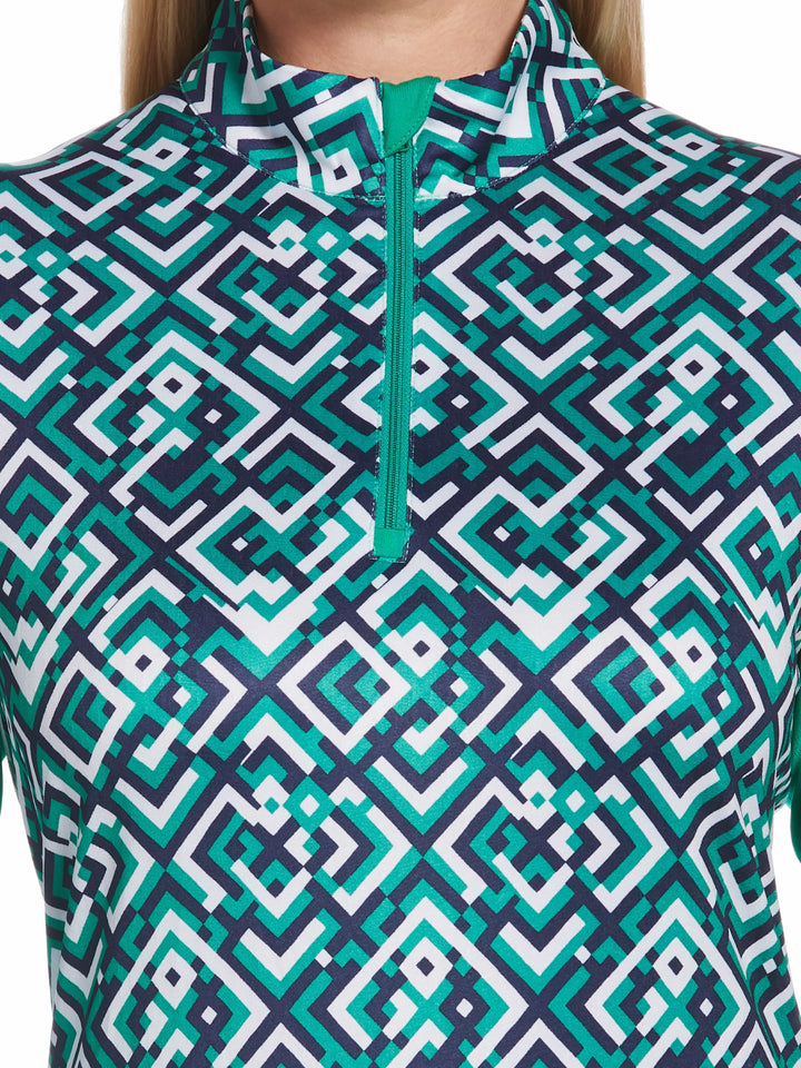 Women's Swing Tech Geo Print Sun Shirt