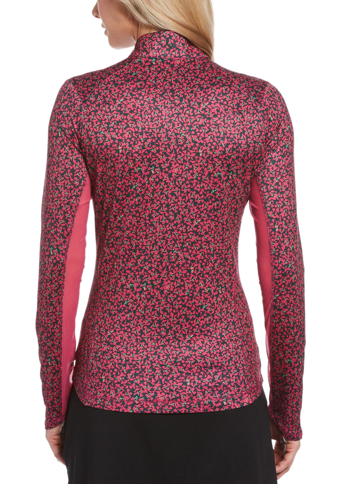 Women's Swing Tech™ Mini Floral Print Sun Protection Quarter Zip Golf Pullover
