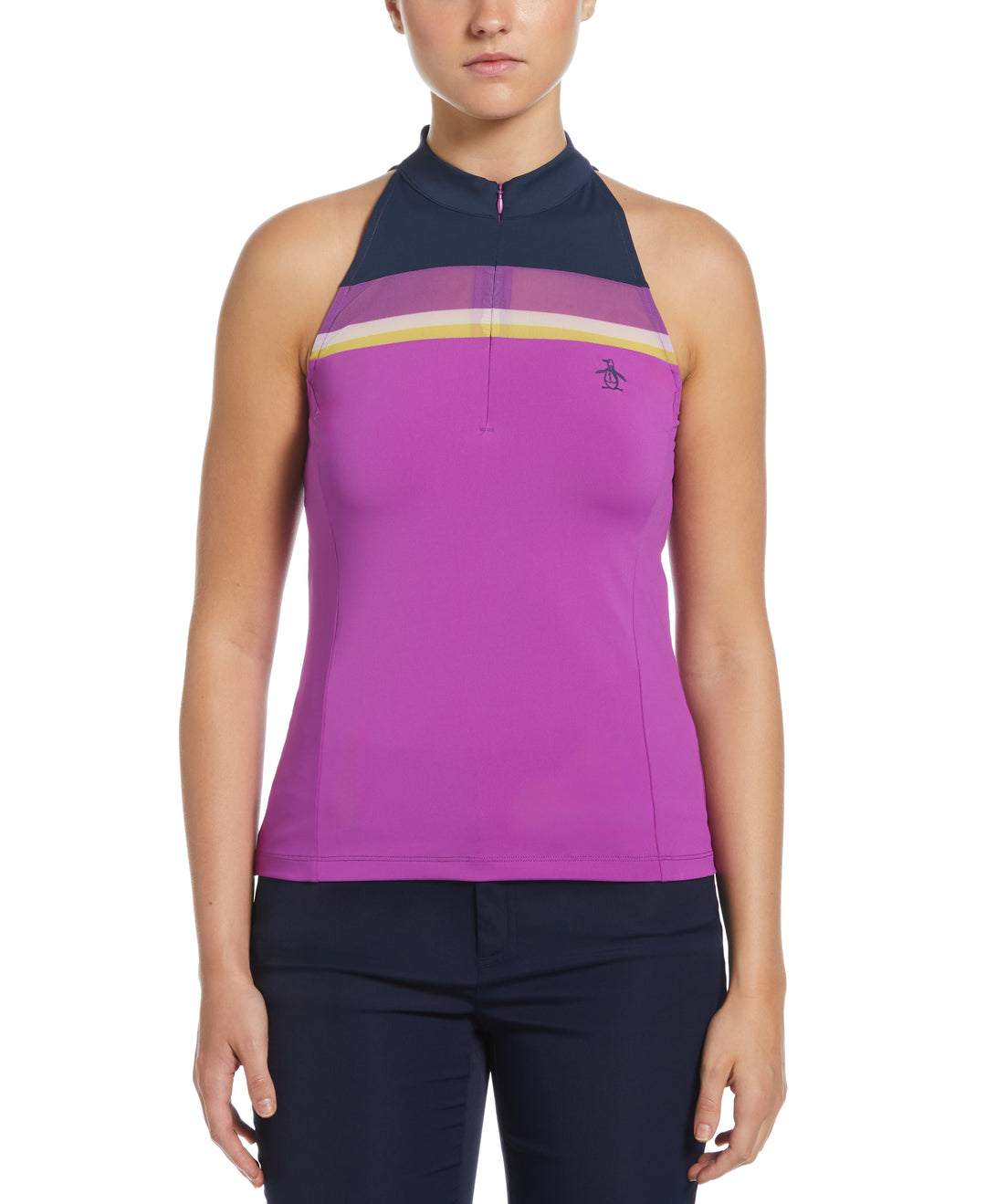 Women's Tennis Halter Tank  (Purple Cactus Flower) 