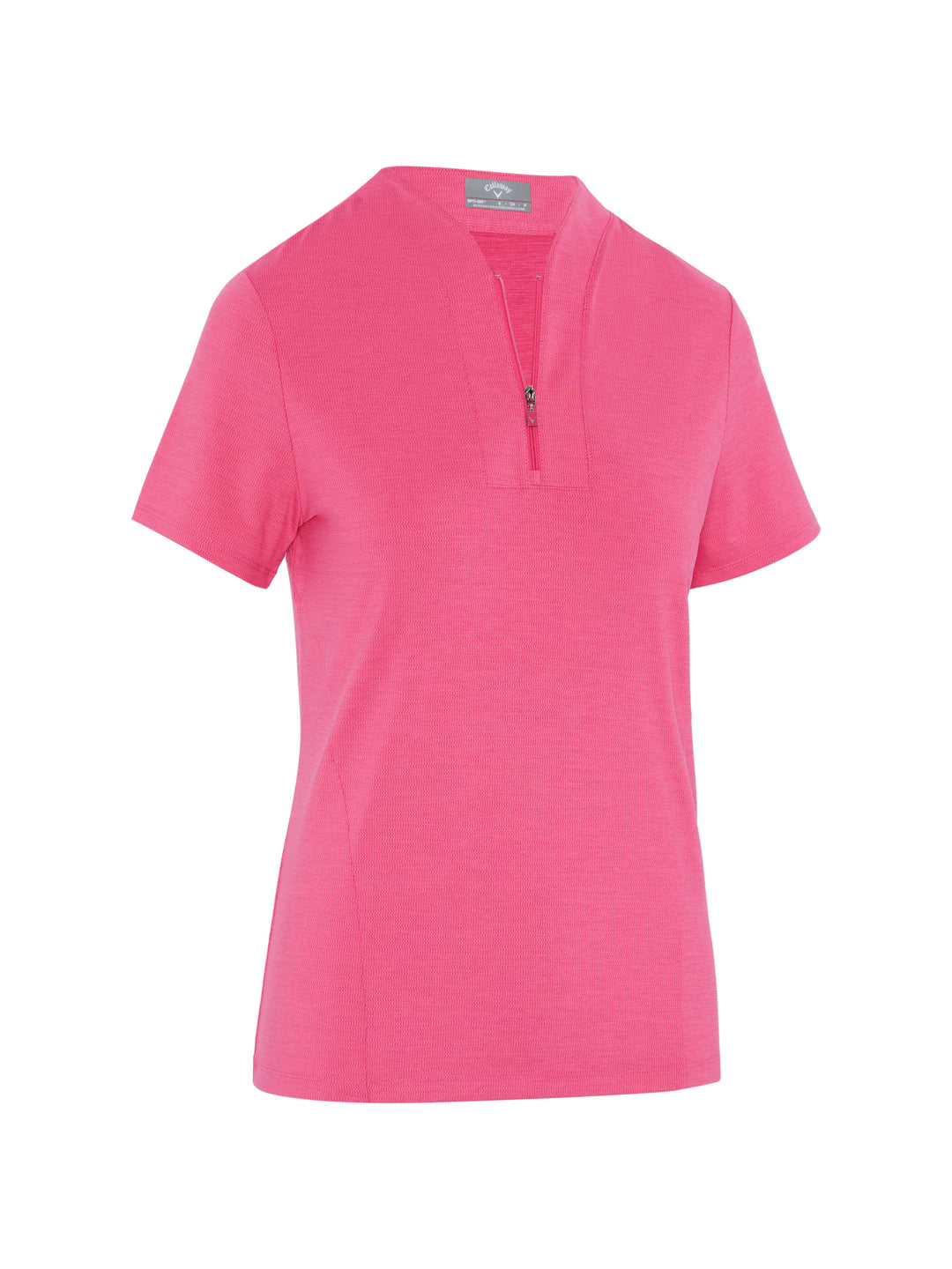 Tonal Texture Heather Polo Top (Pink Peacock Htr) 