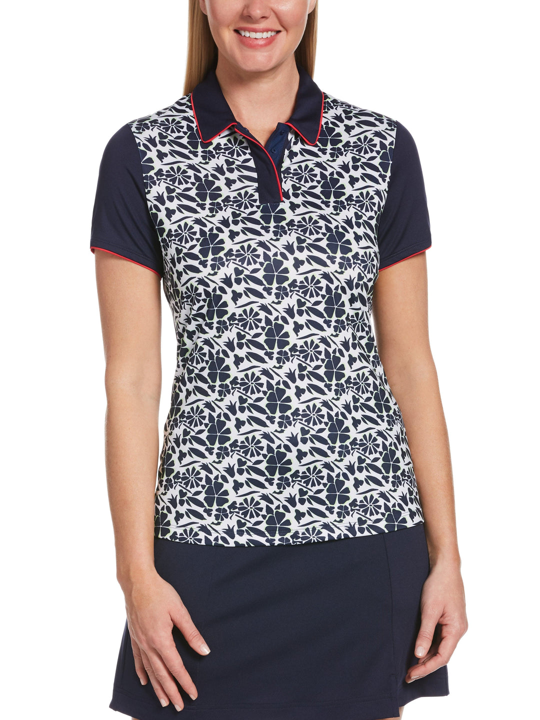 Women's Tropical Floral Print Polo