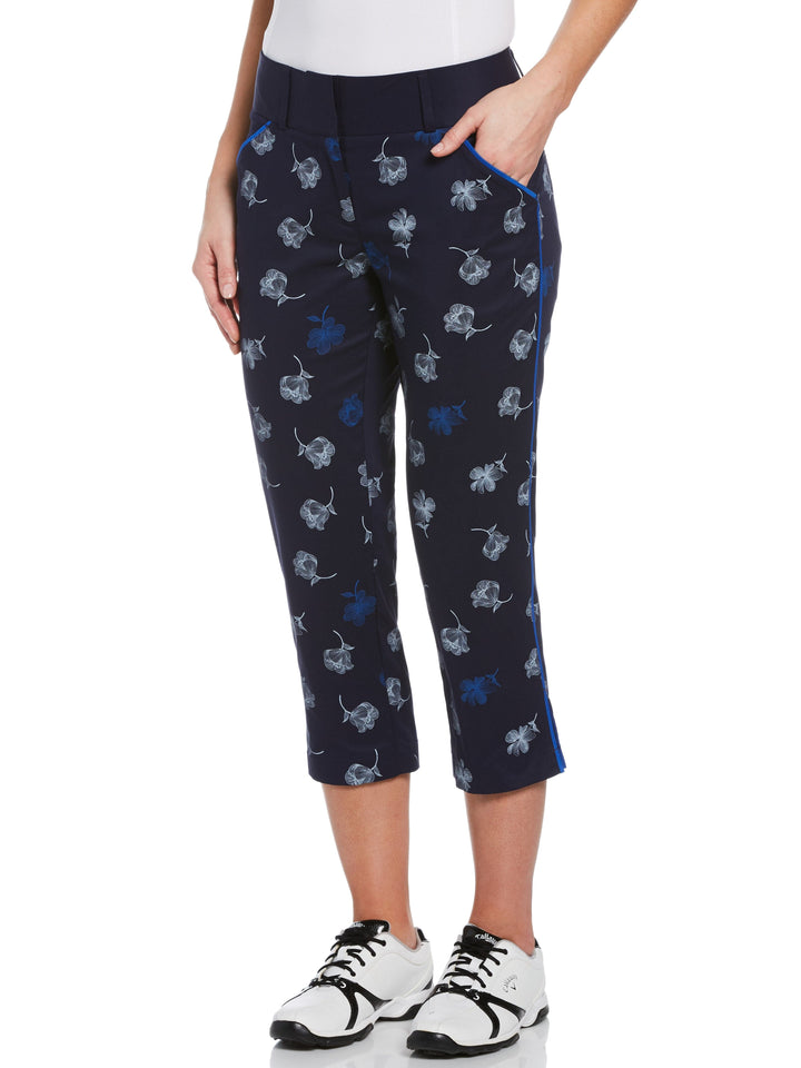 Women's TrueSculpt™ Linear Floral Print Capri Golf Pant