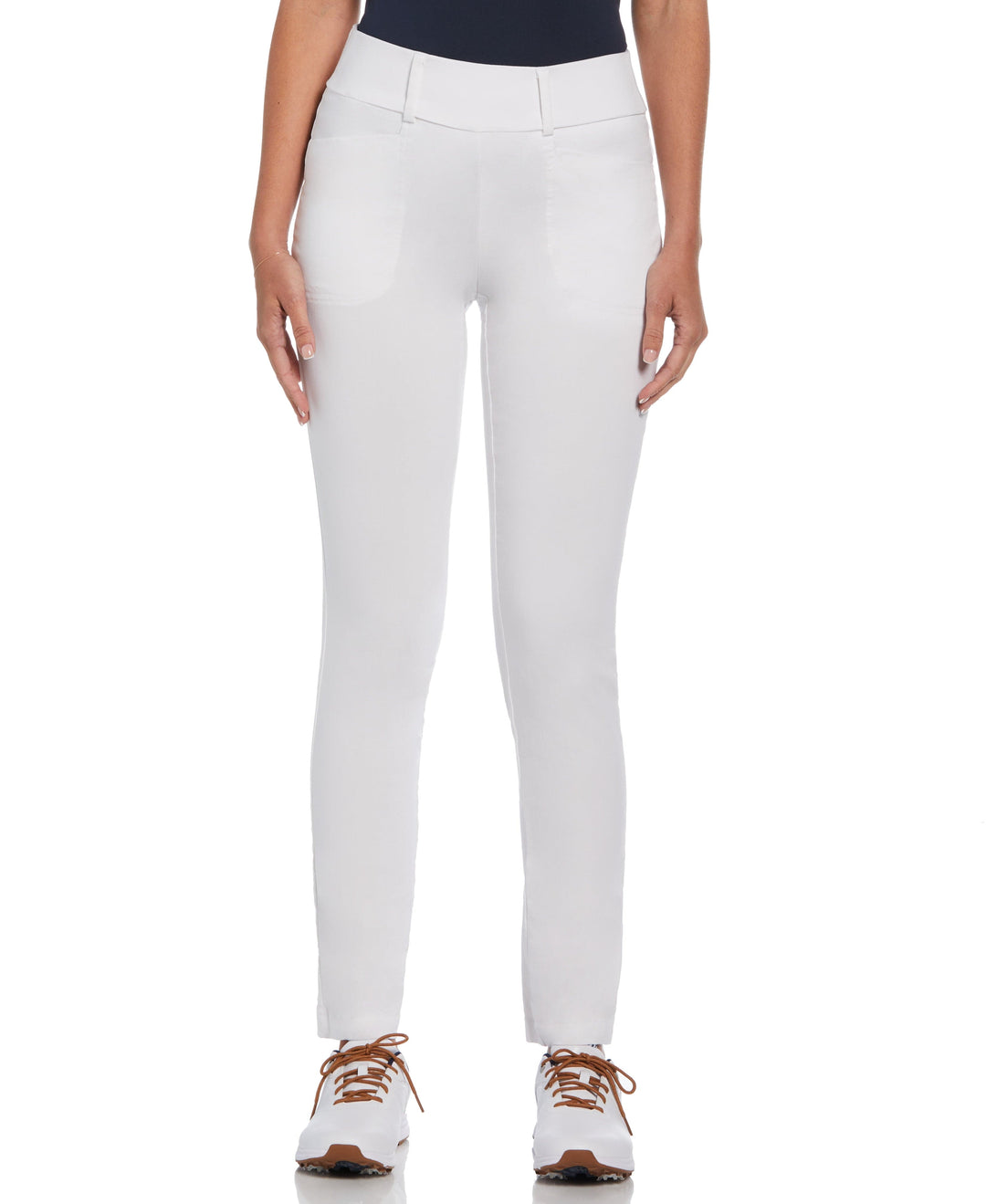 TrueSculpt™ Chev Pull On Stretch Tech Trousers (Brilliant White) 