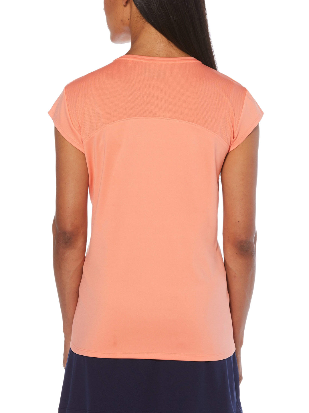 Women's Ventilated Mixed Media Mock Polo