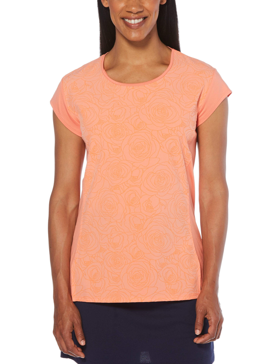 Women's Ventilated Mixed Media Mock Polo