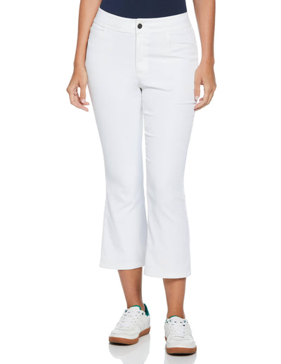 Veronica Open Front Crop Flare Golf Pant (Bright White) 