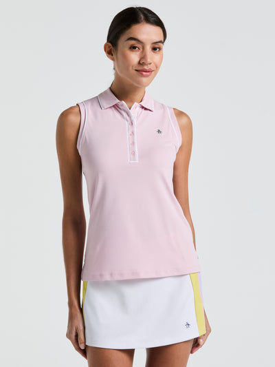 Veronica Sleeveless Golf Polo Shirt (Charm Pink) 