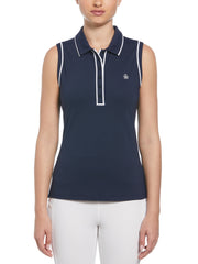 Veronica Sleeveless Golf Polo Shirt (Black Iris) 