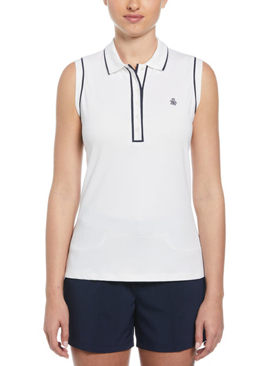 Veronica Sleeveless Golf Polo Shirt (Bright White) 