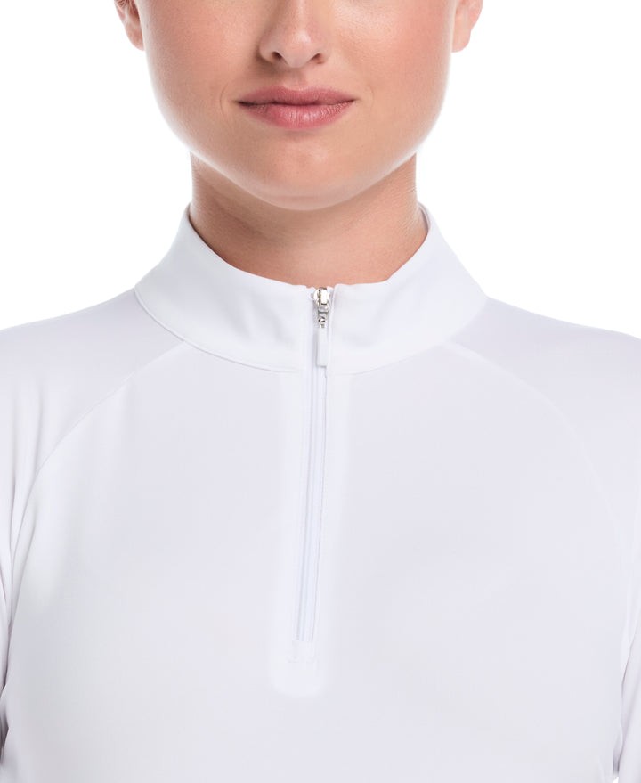 Waist Length Sun Protection Golf Shirt (Bright White) 