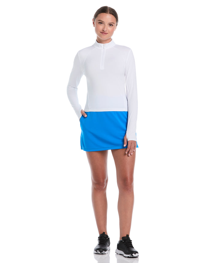 Waist Length Sun Protection Golf Shirt (Bright White) 