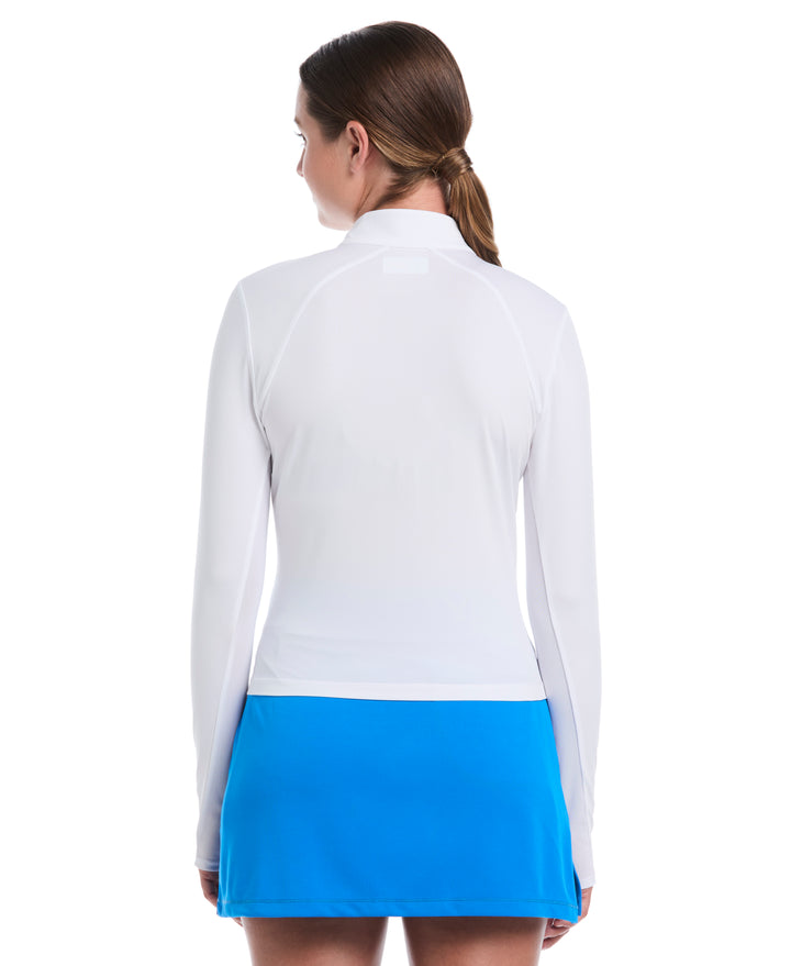 Waist Length Sun Protection Golf Shirt (Bright White) 