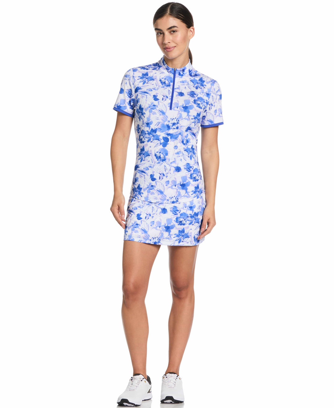 Women's Watercolor Colorblock Golf Skort (Blue Tattoo) 