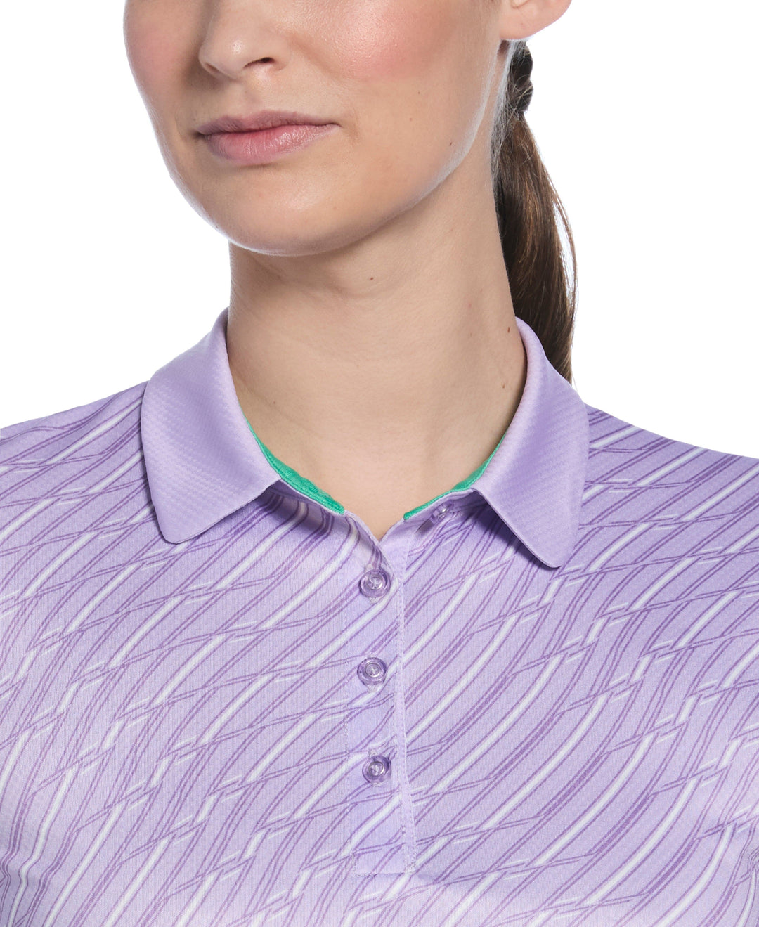 Women's Wave Stripe Polo (Pastel Lilac) 
