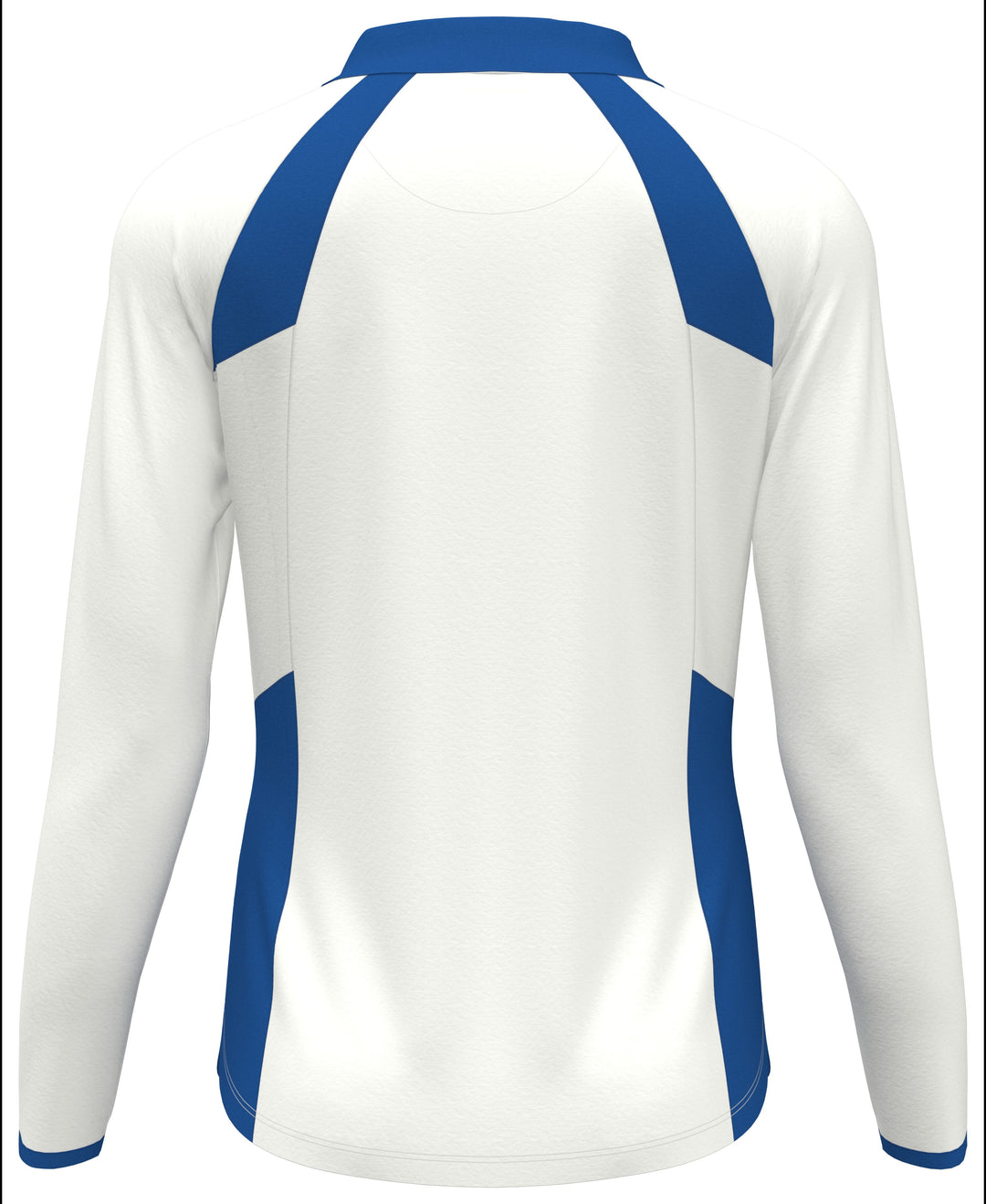 Womens Long Sleeve Colour Block Quarter Zip Golf Polo Shirt (Bright White) 