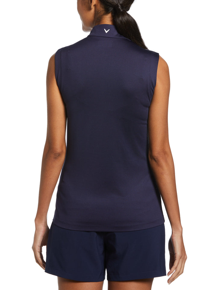 Zip Mock Gradient Print Geo Golf Polo (Peacoat) 