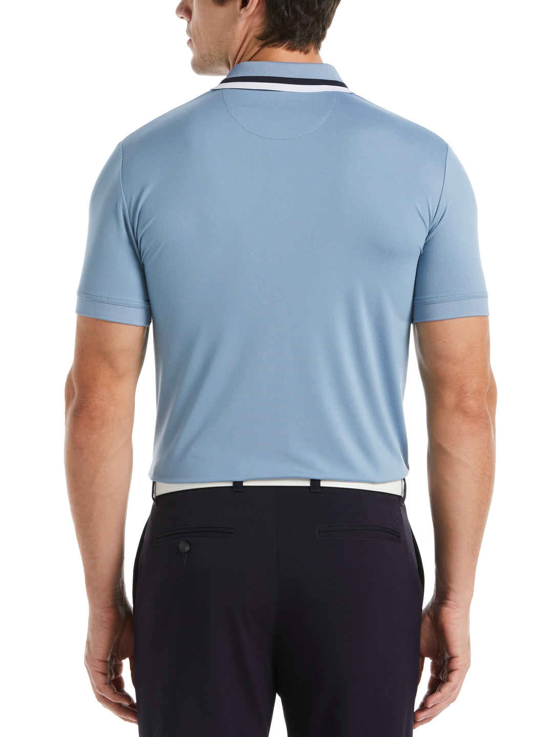 X Series Ombre Chev Print Polo (Faded Denim) 