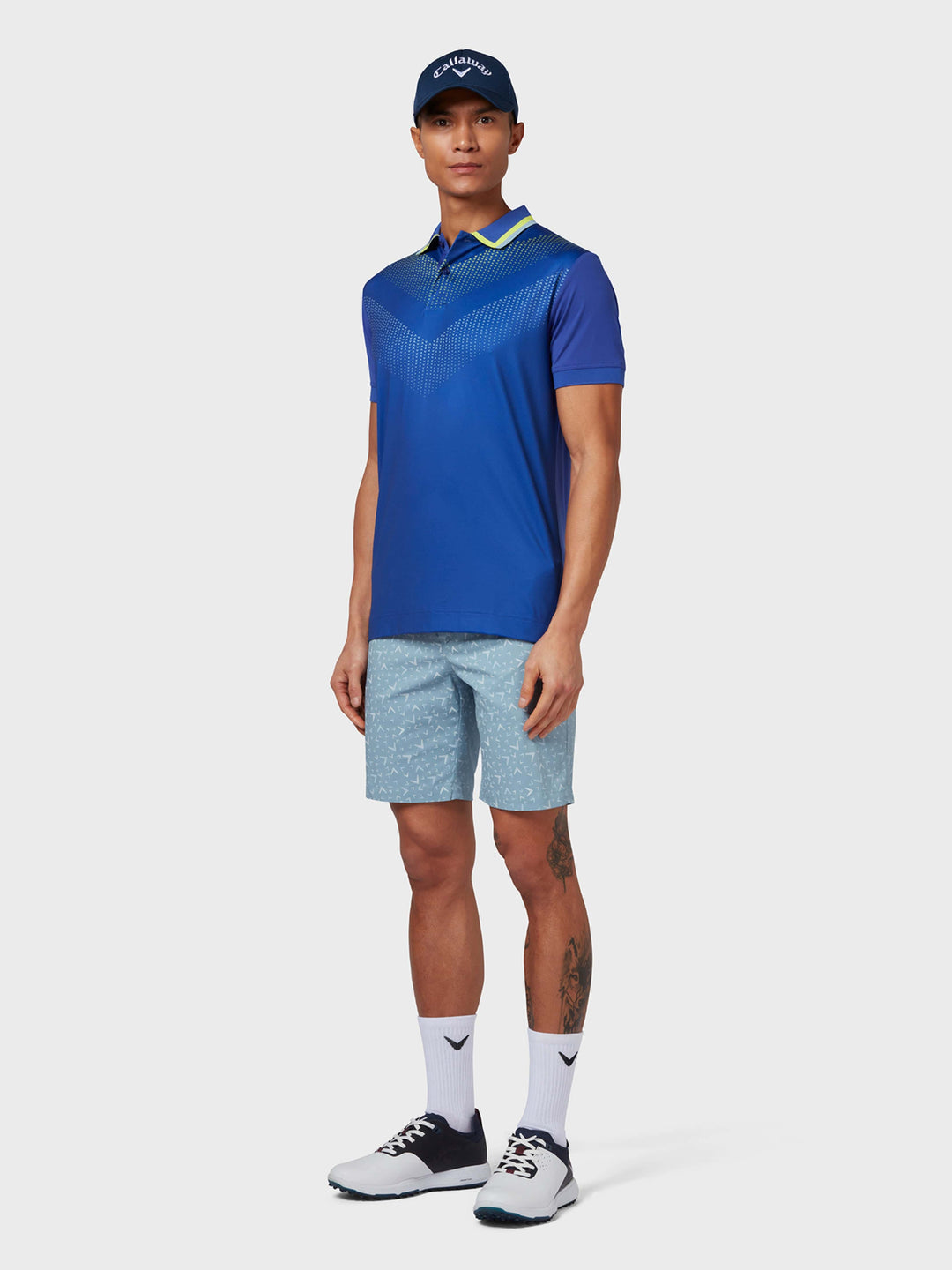 X Series Ombre Chev Print Polo (Clematis Blue) 