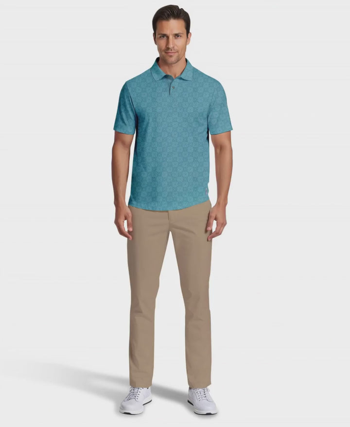 Men's All-Over Batik Geo Print Golf Polo