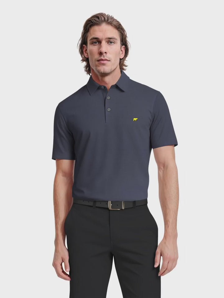 Men's Short Sleeve Textured Solid Polo